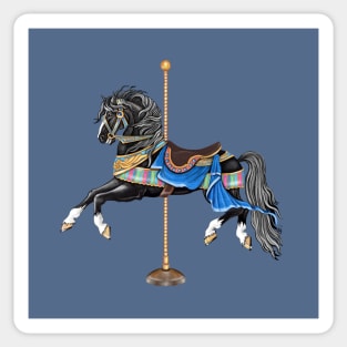 Black Stallion Carousel Horse Sticker